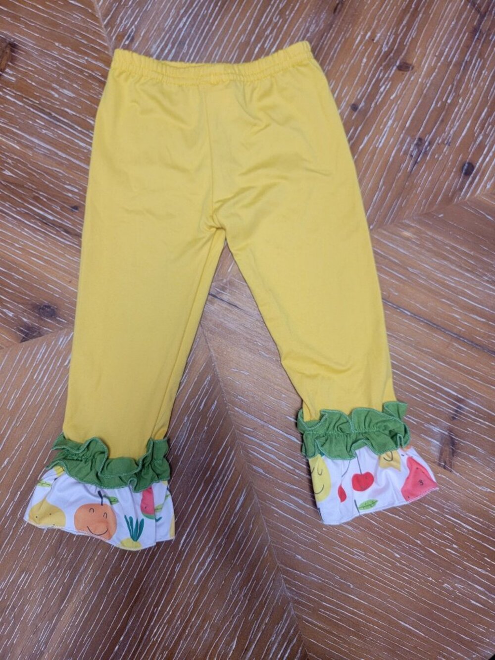 Little Jo Lemon Toddler Girls 2T Yellow Ruffle Leggings & Fruit Print Tunic Set - Picture 6 of 9